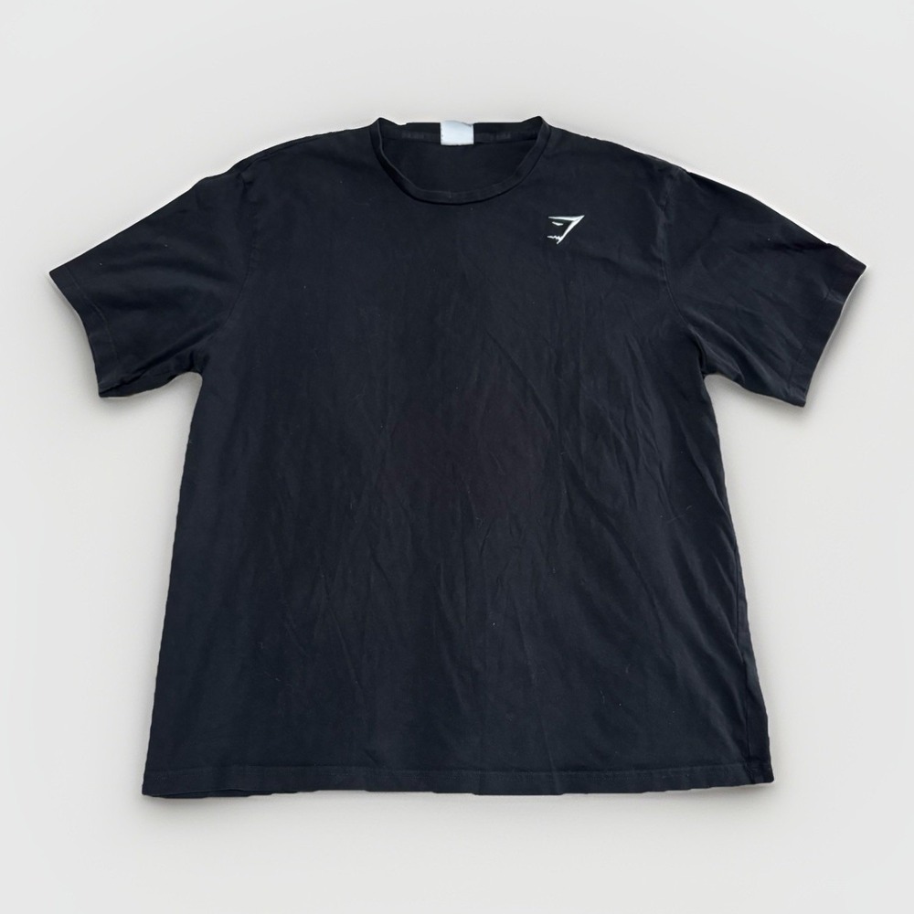 Gymshark Active T-Shirt XXL Black Short‎ Sleeve 100% Cotton Gym Athletic Fitness